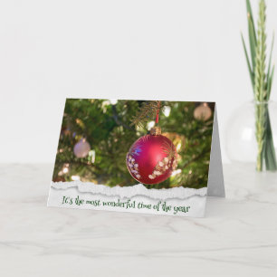 Cartes Pour Fêtes Annuelles Ornement de Noël rouge