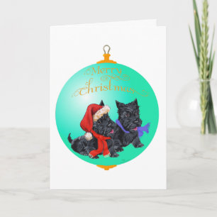 Cartes Pour Fêtes Annuelles Ornement de Noël Terrier Écossais