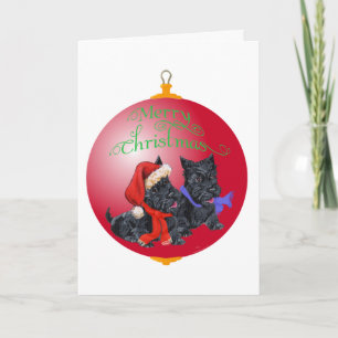 Cartes Pour Fêtes Annuelles Ornement de Noël Terrier Écossais