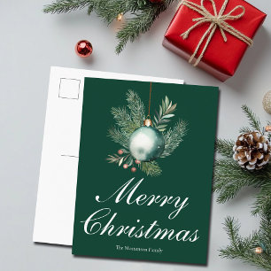 Cartes Pour Fêtes Annuelles Ornement de Noël vert élégant Non Photo