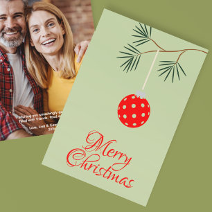 Cartes Pour Fêtes Annuelles Ornement de Pickleball tendance Green Christmas Ph