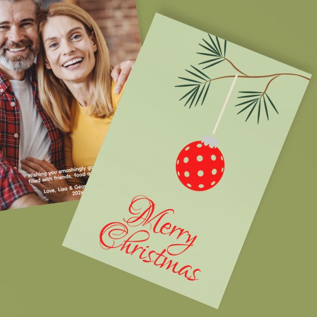 Cartes Pour Fêtes Annuelles Ornement de Pickleball tendance Green Christmas Ph (Créateur téléchargé)