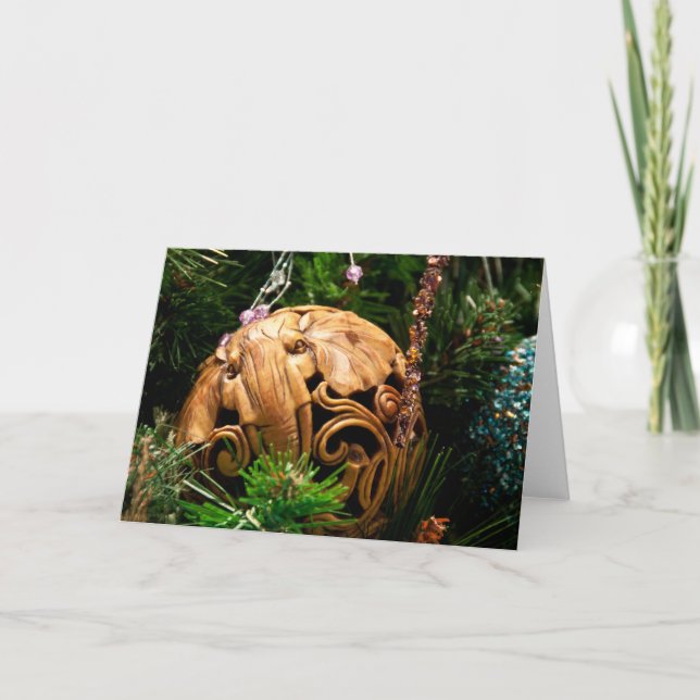 Cartes Pour Fêtes Annuelles Ornement éléphant (Devant)
