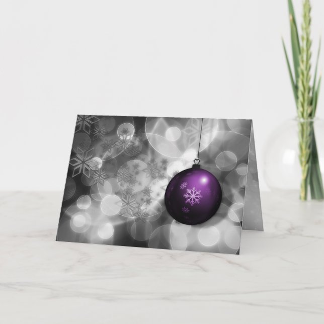 Cartes Pour Fêtes Annuelles ornement mauve d'argent festif (Devant)