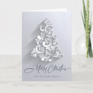 Cartes Pour Fêtes Annuelles Ornement moderne 3D Noël Arbre de voeux