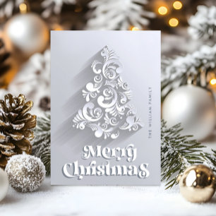 Cartes Pour Fêtes Annuelles Ornement moderne 3D Noël Arbre de voeux