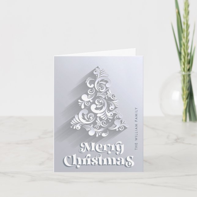 Cartes Pour Fêtes Annuelles Ornement moderne Noël Arbre Salutation (Devant)