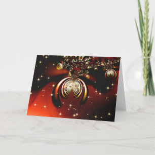 Cartes Pour Fêtes Annuelles Ornement rouge de scintillement