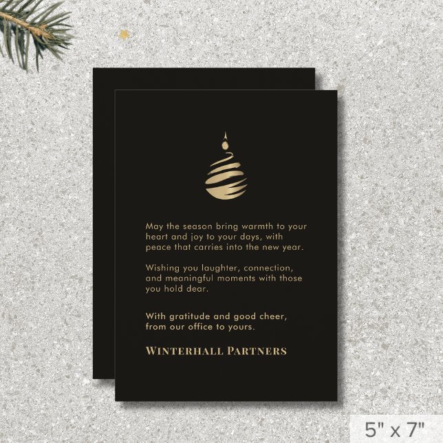 Cartes Pour Fêtes Annuelles Ornement simple moderne en or noir (Créateur téléchargé)
