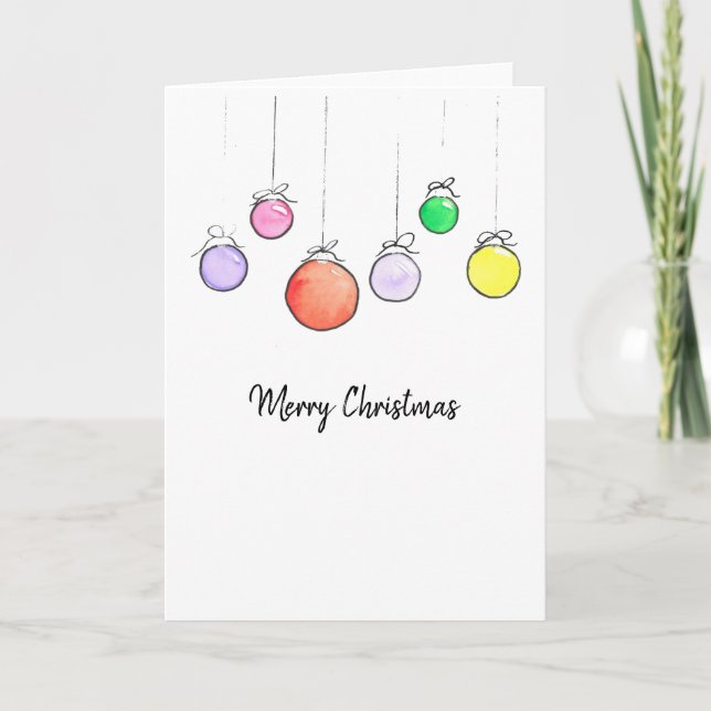 Cartes Pour Fêtes Annuelles Ornements Aquarelle  (Devant)