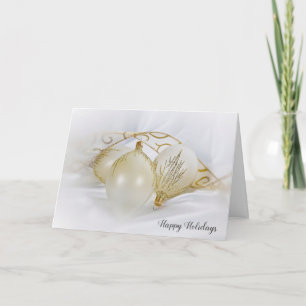 Cartes Pour Fêtes Annuelles ornements blanc et or