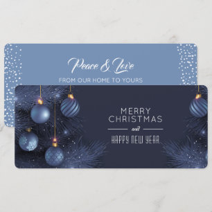 Cartes Pour Fêtes Annuelles Ornements Bleus de Noël