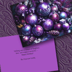 Cartes Pour Fêtes Annuelles Ornements dans les nuances de la calèche violette