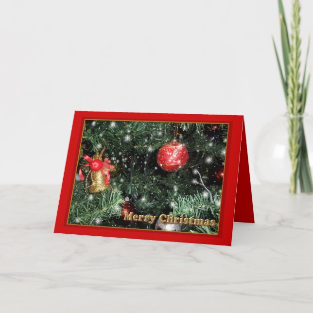 Cartes Pour Fêtes Annuelles Ornements d'arbre de Noël (Devant)