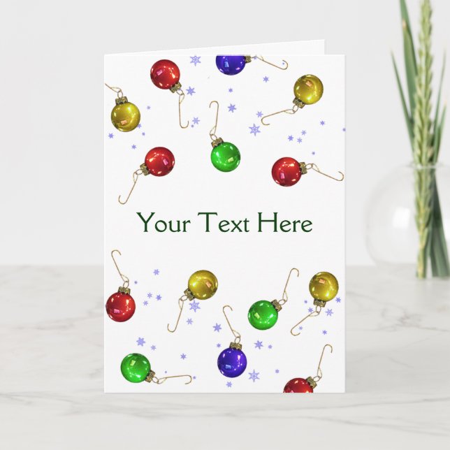 Cartes Pour Fêtes Annuelles Ornements de boules personnalisables (Devant)