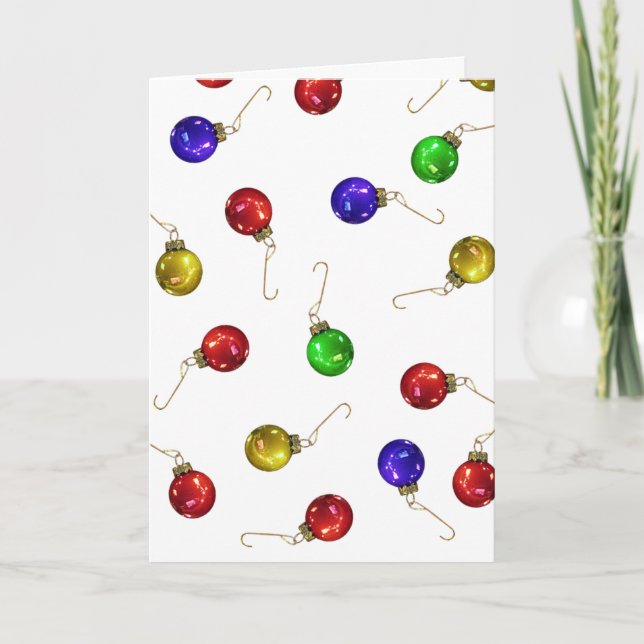 Cartes Pour Fêtes Annuelles Ornements de boules personnalisables (Devant)