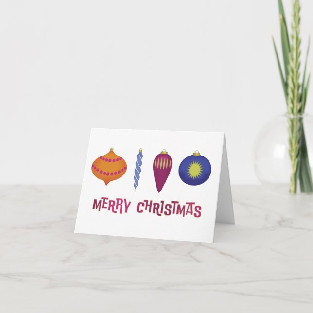 Cartes Pour Fêtes Annuelles Ornements de Noël (Devant)
