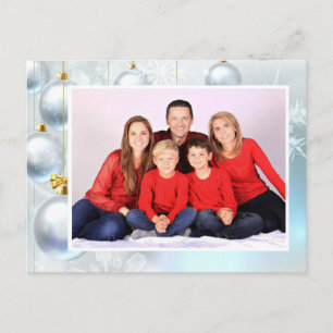 Cartes Pour Fêtes Annuelles Ornements de Noël blancs personnalisables avec pho