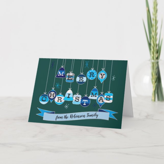 Cartes Pour Fêtes Annuelles Ornements de Noël des années 50 (Devant)