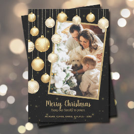 Cartes Pour Fêtes Annuelles Ornements de Noël d'or Photo
