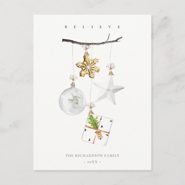 Cartes Pour Fêtes Annuelles Ornements de Noël Étoile Cookie Chime Croyez (Devant)