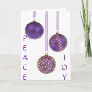 Cartes Pour Fêtes Annuelles Ornements de Noël Joyeuses Fêtes violets