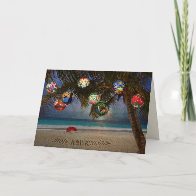 Cartes Pour Fêtes Annuelles Ornements de Noël tropicaux (Devant)