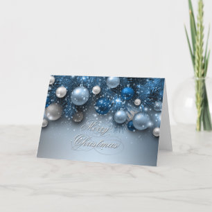 Cartes Pour Fêtes Annuelles Ornements de vacances de Noël - bleus