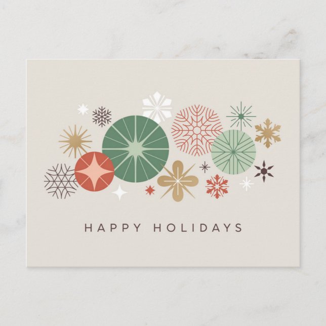 Cartes Pour Fêtes Annuelles Ornements de vacances et étoiles (Devant)