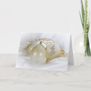 Cartes Pour Fêtes Annuelles Ornements en or de Noël sur Satin
