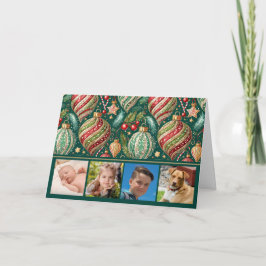 Cartes Pour Fêtes Annuelles Ornements festifs Quatre photos