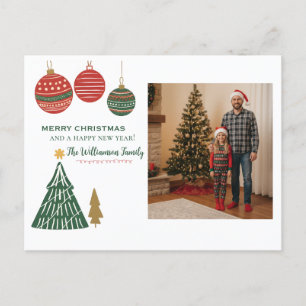 Cartes Pour Fêtes Annuelles Ornements graphiques modernes Photo préadressée