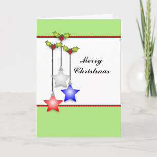 Cartes Pour Fêtes Annuelles Ornements patriotiques de Noël, Joyeux Noël