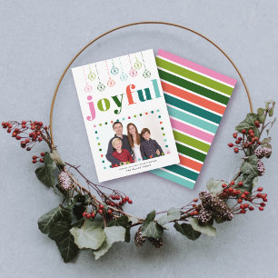 Cartes Pour Fêtes Annuelles Ornements rétro Joyeuse typographie, photo de Noël
