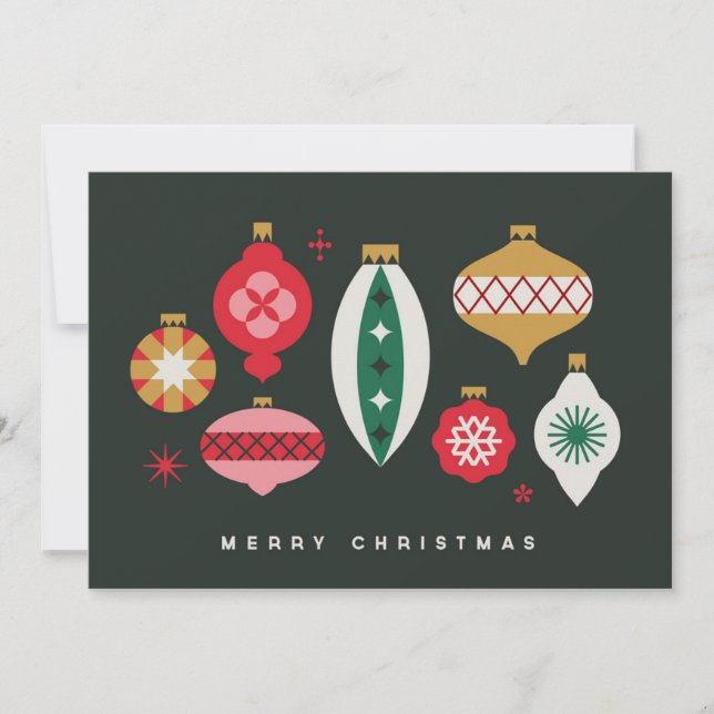 Cartes Pour Fêtes Annuelles Ornements rétro - Joyeux Noël (Devant)