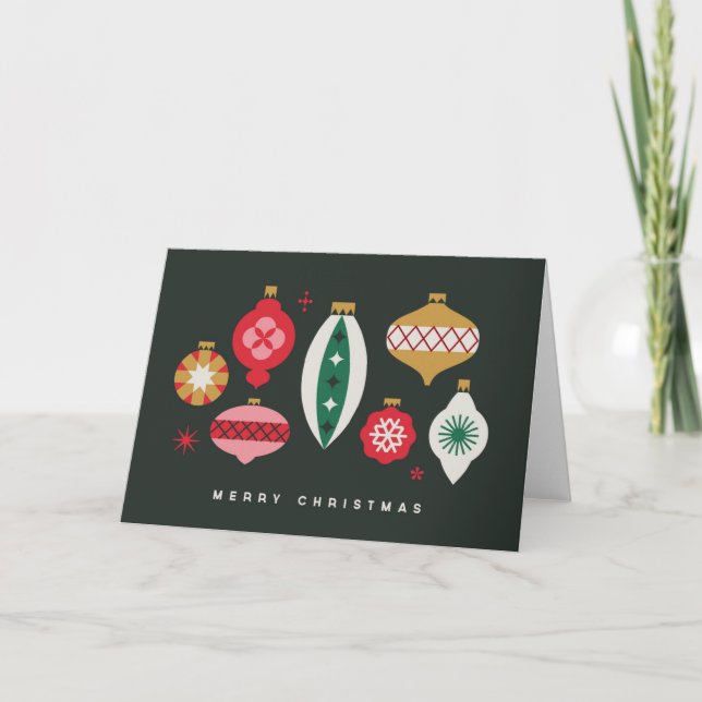 Cartes Pour Fêtes Annuelles Ornements Rétro - Joyeux Noël (Devant)
