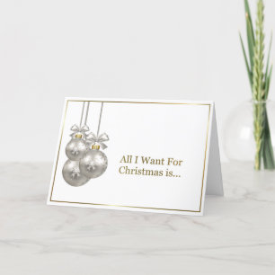 Cartes Pour Fêtes Annuelles Ornements romantiques de Noël d'argent de