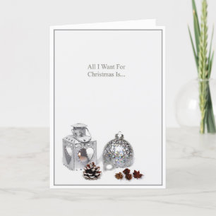 Cartes Pour Fêtes Annuelles Ornements romantiques en argent Noël
