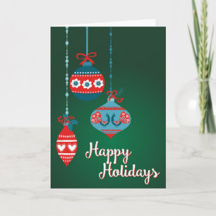 Cartes Pour Fêtes Annuelles Ornements scandinaves Joyeuses Fêtes