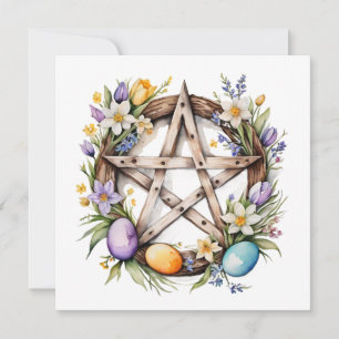 Cartes Pour Fêtes Annuelles Ostara Étoile Pentacle Équinoxe de Printemps Eostr