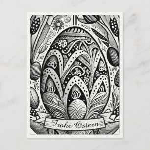 Cartes Pour Fêtes Annuelles Ostermonochrome Cartoon mit Ostéréier 52158