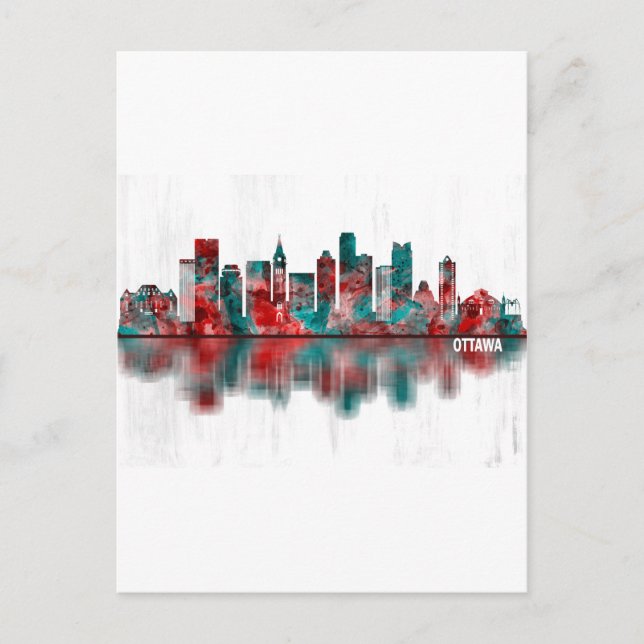 Cartes Pour Fêtes Annuelles Ottawa Canada Skyline (Devant)