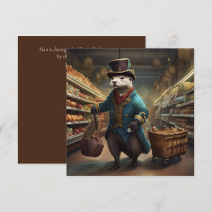 Cartes Pour Fêtes Annuelles Otter costumé au supermarché SqGC