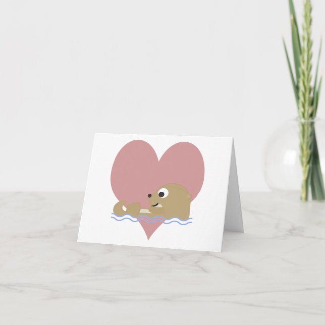 Cartes Pour Fêtes Annuelles Otter Love (Devant)