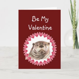 Cartes Pour Fêtes Annuelles Otter sait que je t'aime mignonne Otter Valentine