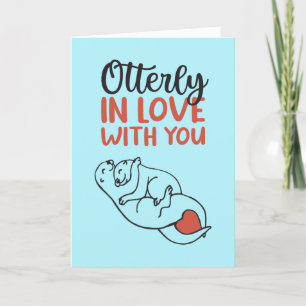 Cartes Pour Fêtes Annuelles Otterly In Love Otter Pun Drôle Saint Valentin