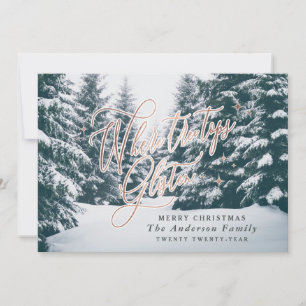 Cartes Pour Fêtes Annuelles Où les cimes d'arbres gardent Noël