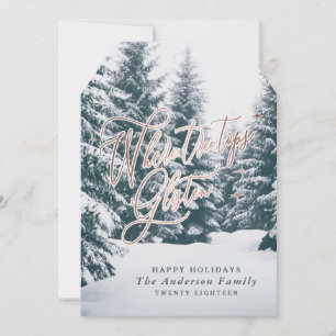 Cartes Pour Fêtes Annuelles Où les cimes d'arbres gardent Noël