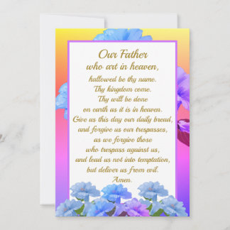 Cartes Pour Fêtes Annuelles Our Father Prayer Mathew 6:9-13 Card