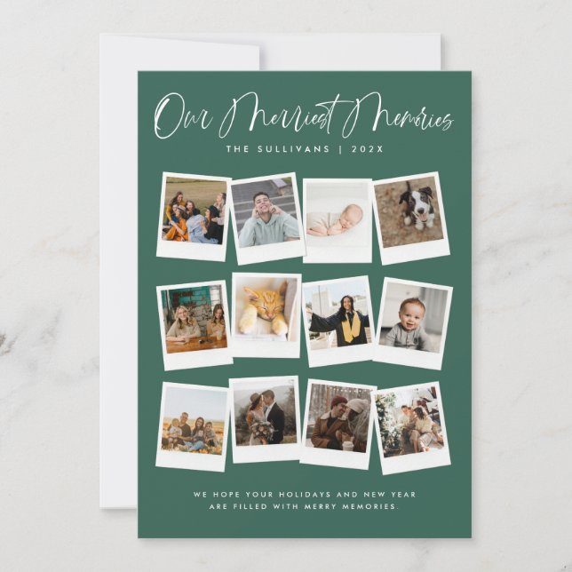Cartes Pour Fêtes Annuelles Our Merriest Memories Multi-Photo  (Devant)